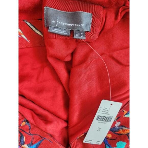 NWT Anthropologie Sleeveless Asymmetrical Floral Linen Midi Dress Sz 12 #9K404 - Picture 11 of 14